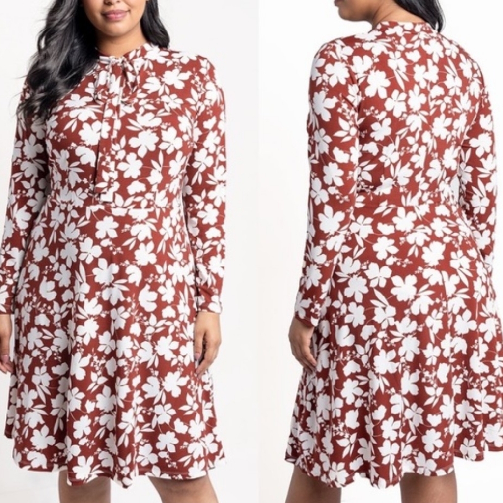 New Eloquii Dress Brown Autumn Leaves 16 Cottagecore Fairy Nature Whimsi